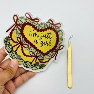 Derniers carreaux de cils en acrylique personnalisés durables je ne suis qu'une fille Carreau de cils Coeur Fleur Design Outils de cils en gros - Product Image 2