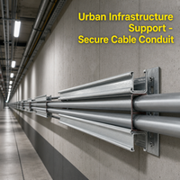 Rails solaires 41x41x12 en acier galvanisé profond, profilé en C creux, anti-corrosion, HDG, 41mmx41mmx2.5mmx6000mm, type Unistrut