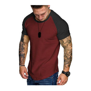 Men's Custom Printed Solid Breathable Gym Fitness for <b>Shirts</b> Wholesale Summer <b>Muscle</b> Slim <b>Fitted</b> Crewneck Short Sleeve Canvas - Product Image 5