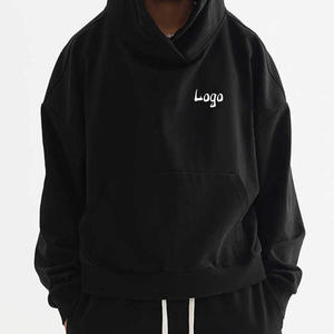 Venta al por mayor de alta calidad 100% algodón personalizado bordado Color pulóver negro de los hombres de ajuste regular nuevo estilo otoño Sudadera con capucha - Product Image 2