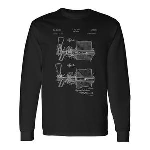 Camiseta de manga larga vintage con diseño de patrón de patente de 1951 para elaboración de cerveza artesanal, diseño promocional de grifo de cerveza - Product Image 1