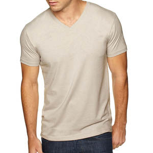 T-shirt pour homme en coton 100% épais 240g, écologique, à séchage rapide, respirant, décontracté chic, col en V, manches courtes, couleur unie - Product Image 5