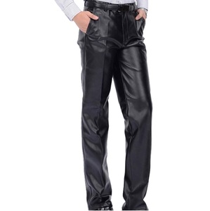 Nouveauté Pantalon en cuir véritable pour homme 100% cuir véritable Logo personnalisé Streetwear Extérieur Élégant Couleur noire Respirant Pantalon en cuir de cow-boy - Product Image 1