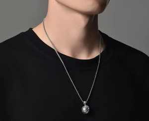 Collar con Colgante de Baloncesto de Acero Inoxidable, Grabado con la Frase 'Never Give Up', Joyería Deportiva para Hombre, Regalo - Product Image 4