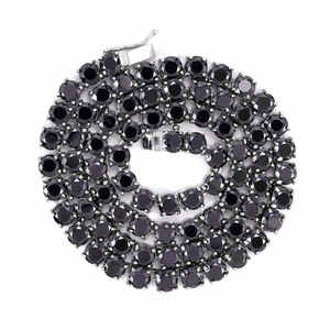 สร้อยคอเทนนิสเพชรดำทองคำขาว 14K แท้ 5 มม. คอลเลคชั่นสร้อยคอเพชรหรูหรา - Product Image 1