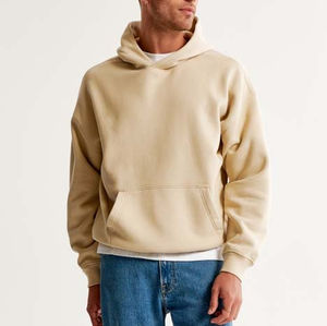 Sudadera con capucha de gran tamaño de algodón 100% para hombre, ropa de calle de invierno con logotipo bordado, sudaderas con capucha en blanco para hombre - Product Image 1