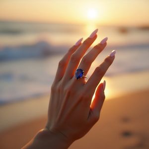 18K or massif bleu saphir poire coupe Halo anneau pavé bande personnalisé luxe bijoux fins élégant déclaration mariages fêtes - Product Image 1