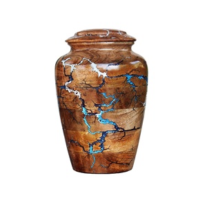 Urna de Madera Tornada y Quemada a Mano para Cenizas Humanas y de Mascotas, Recuerdo Conmemorativo, Urna de Cremación - Product Image 1