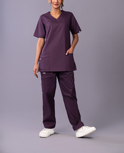 Uniforme Médico Personalizado Unisex con Cuello en V, Mono de Trabajo para Hospital, Manga Corta de Verano, Poliéster y Elastano, para Salón de Belleza, Spa, Uso Dental - Product Image 4
