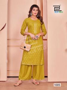 Best Collection of 14 Kg Rayon <b>Kurtis</b> with Palazzo Full Festival Wear Set at Wholesale Price by Maruti Fashion - Product Image 2
