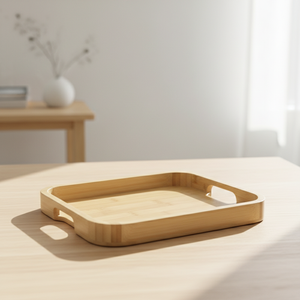 Excellent Quality 3202827-25.5X23 Plywood Handle Wooden Serving Tray For Tea <b>Set</b> Display - Product Image 3