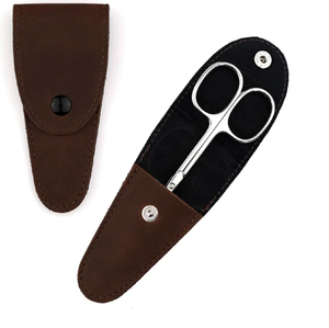 Ciseaux à ongles de haute qualité manche en céramique lame incurvée tranchante en acier inoxydable pakistanais étui en cuir pour outils de beauté - Product Image 2