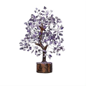 100% Tema espiritual natural Piedras semipreciosas Árbol de piedras preciosas de amatista Árbol de cristal para la decoración del hogar de la India - Product Image 4
