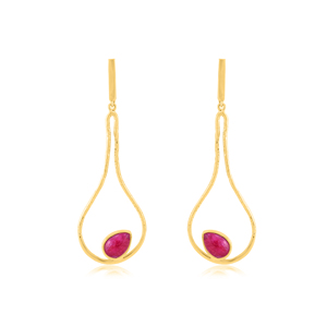 Pendiente de Plata de Ley 925 Pear Cab Kyanite Gemstone Pendiente chapado en oro Pendiente único de moda para regalo de boda para mujer. - Product Image 2