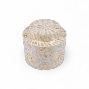 Jarrón de Nácar Hecho a Mano con Incrustaciones de Concha, Contenedor Multifuncional para Mesa, Cocina y Baño, Vietnam - Product Image 4