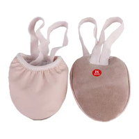 Chaussons de danse souples à demi-semelle pour femmes, avec empeigne en cuir véritable à lacets et doublure en coton, pour l'entraînement et la performance.