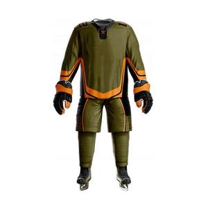 Custom High Quality 100% Polyester Ice Hockey Uniform New Design Jersey Pant <b>Set</b> Premium High-End Ice Hockey Wear for Sale - Product Image 4