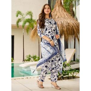 WOMEN SALWAR KAMEEZ SET MODERN SILK <b>BLEND</b> NEW DESIGNER DRESSES 3 PCS REVERSIBLE ALL SEASONS Zain Exports Wedding Diwali Regular - Product Image 1