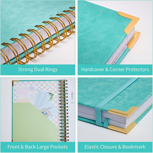Quaderno a spirale a fogli mobili, adatto per lavoro, scuola, scrittura, <span class=keywords><strong>IT</strong></span> ha 24 divisori per pagine con indice, formato quaderni a spirale neri - Product Image 5