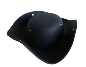 Black Pirate Tricorn Hat Tricorne <b>Cap</b> Historical Costume Accessory Outdoor Adults Character 100% Wool Napoleonic French - Product Image 4