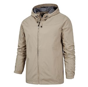 Veste coupe-vent pour hommes Veste coupe-vent imperméable légère à capuche pour la randonnée respirant en polyester et nylon pour hommes - Product Image 5