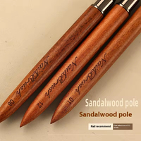 Vente en gros de pinceaux pour ongles avec manche en nylon et bois de santal Ensemble professionnel de pinceaux pour le dessin, la peinture et la manucure