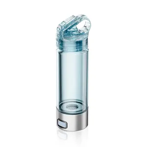 2024 Best Selling 400ML Glass Portable body light weight rich hydrogen water bottle supplier for sportsman travel use