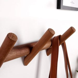 Wood Decorative Wall Mounted Coat <b>Hooks</b> and Hat Rack Tower for Bedroom <b>Bathroom</b> Kitchen Office Quality Rails Product - Product Image 5