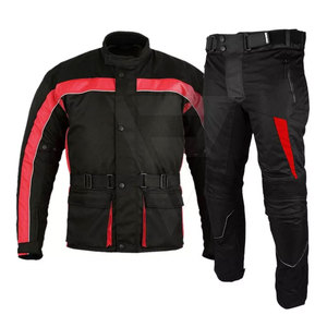 Custom Cordura Two Piece Motorbike Racing <b>Suit</b> <b>Men</b> <b>Red</b> Black Waterproof Protective Motorcycle Riding Gear OEM Wholesale Pakistan - Product Image 1