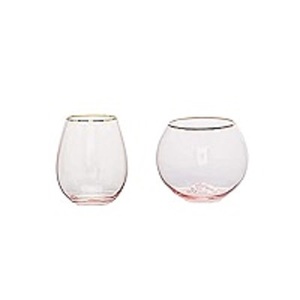 Nuevo Vaso de Vino Corto de Vidrio Moderno TQC de Lujo, 220 ml, Transparente, Grabado, para Bar, Restaurante, Bodas y Eventos - Product Image 1