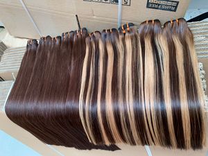 วิกผมมนุษย์ทำจากไหมเส้นเดียวผมผสมสีเปียโน - Product Image 4