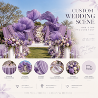Thème violet personnalisé pour mariage en plein air, achat unique pour la décoration de mariage personnalisée, fleurs de mariage