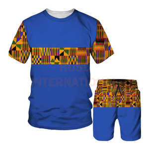 Camiseta con estampado 3D de Dashiki africano para hombre, pantalones cortos, chándales, traje de verano de manga corta para hombre, trajes personalizados populares, conjuntos de talla grande para hombre - Product Image 3