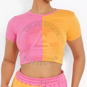 Ensemble short et crop top pour femme, uni, décontracté, printemps/été, écologique, respirant, de haute qualité, 100% coton - Product Image 5