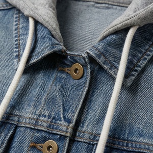 Chaquetas Vaqueras Cortas Personalizadas para Mujer, Mangas Largas, Bolsillos Delanteros, Relleno de Algodón, Forro de Lana, Chaquetas Vaqueras para Mujer al por Mayor - Product Image 4