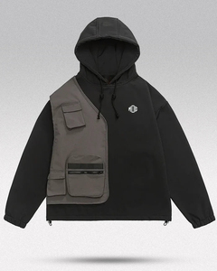 Sudadera con Capucha Multibolsillos Personalizada OEM, Estilo Urbano Hip Hop Graffiti, Sudadera Técnica para Hombre, Proveedor de Sudaderas con Logotipo Personalizado en EE. UU. - Product Image 4