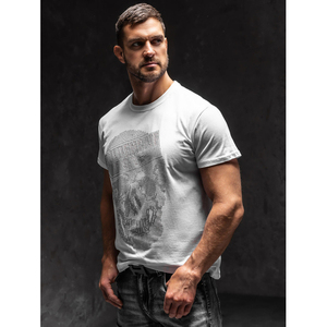 Camiseta Blanca para Hombre con Lentejuelas, 100% Algodón Jersey, 220 Gramos, Impresión Serigrafiada, Diseño Gráfico Sólido, Etiqueta Personalizada - Product Image 4
