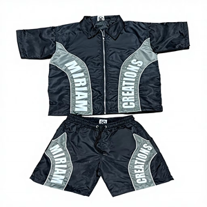 Custom Men's 100% Polyester Tracksuit Set Quick Dry Front Logo Hooded Windbreaker Jacket & Shorts Two-Piece Spring Outfit - Product Image 4