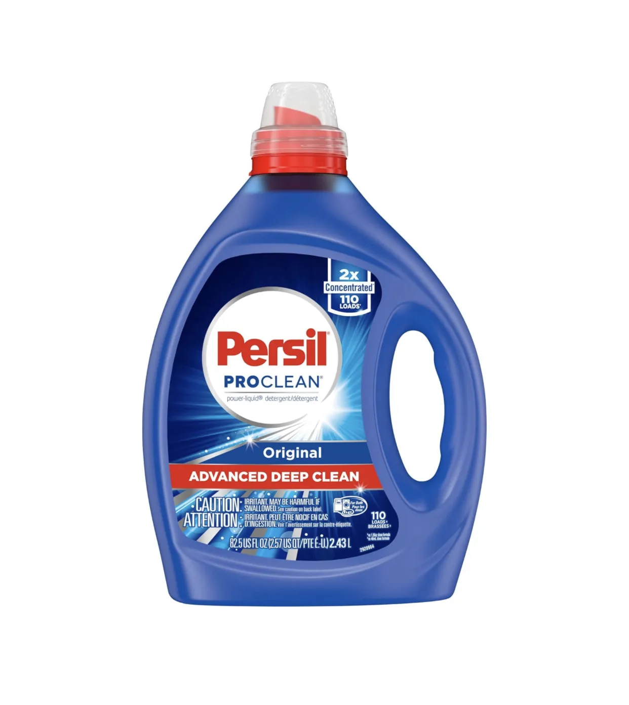 Persil detersivo liquido per bucato, profumo originale, alta efficienza, rimozione profonda delle macchie, 2X concentrato, 82.5 floz, carichi 110