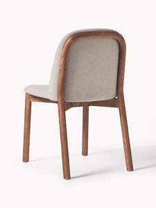 Chaise de salle à manger moderne et luxueuse avec cadre en bois de teck, rembourrage en tissu personnalisé, paquet de sécurité pour la maison, le salon et l'hôtel. - Product Image 3