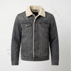 เสื้อแจ็คเก็ตฤดูหนาวดีไซน์เอง ผ้ายีนส์ฟอกสีซีดแบบวินเทจ สไตล์สตรีทแวร์ แต่งลายปะติด ล้างสีแบบแอซิด แฟชั่นคอลเลคชั่นขายส่ง - Product Image 1