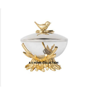 Top Trending Aluminio Metal Acabado en oro brillante Forma redonda Cuenco decorativo hecho a mano Pares de 3 Perfecto para detalles en el hogar - Product Image 6