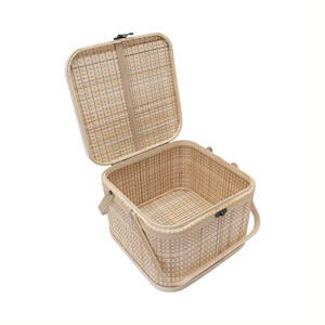 Latest Design Bamboo <b>Storage</b> Basket with Lid and Handle Health-Safe Food Gift and Picnic <b>Storage</b> Durable <b>Storage</b> <b>Boxes</b> & <b>Bins</b> - Product Image 4