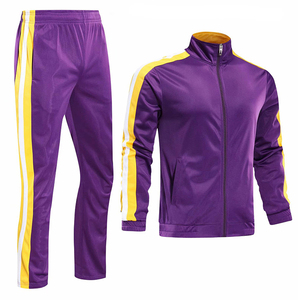 Breathable Custom <b>Polyester</b> <b>Tracksuits</b> for Men Zipper Up Sweatshirt & Training Joggers with Adjustable Drawstring - Product Image 3
