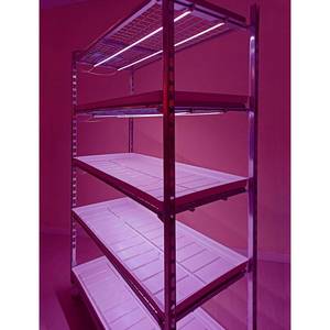 Chariot en treillis métallique avec kit d'éclairage LED pour micro-légumes - Quatre roues en PU, personnalisable OEM - Product Image 4