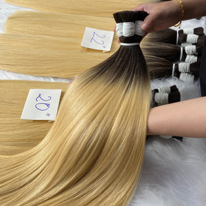 Extensions de cheveux humains vierges de qualité 12A, naturelles, en gros, provenant du Vietnam, cuticules alignées, lisses, blondes, douces, 100g, lot d'usine - Product Image 1