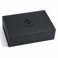 Boîte cadeau rigide magnétique noire personnalisée avec insert en mousse et logo pour l'emballage de parfums, de bijoux et de cosmétiques