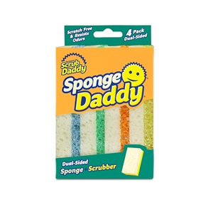 Éponges de cuisine et de vaisselle Scrub Daddy, lot de 4, sans rayures, multi-usages, en mousse polymère sans BPA, anti-taches et anti-odeurs - Product Image 1