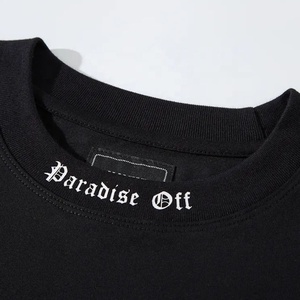 OEM Men's Knitted 100% Cotton Quick Dry Breathable Oversized Drop Shoulder Boxy Fit <b>T</b>-<b>Shirt</b> with O-Neck Collar <b>Long</b> - Product Image 3