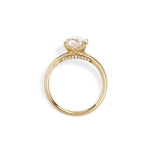 Anillo de compromiso Twinkling Old Mine Cushion con diamante cultivado en laboratorio de 2 quilates D-F VVS1-VS2 en oro amarillo de 14K y 18K, regalo romántico para ella. - Product Image 2